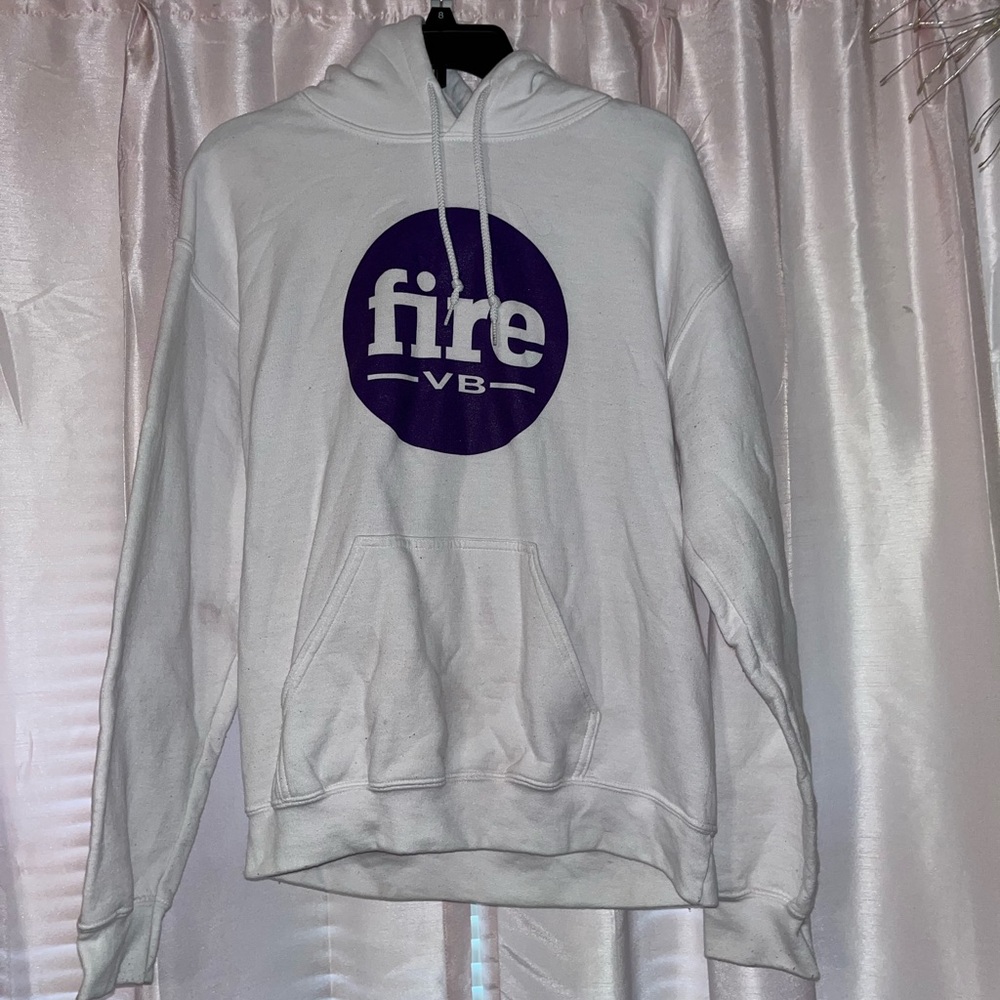 White and purple volleyball hoodie